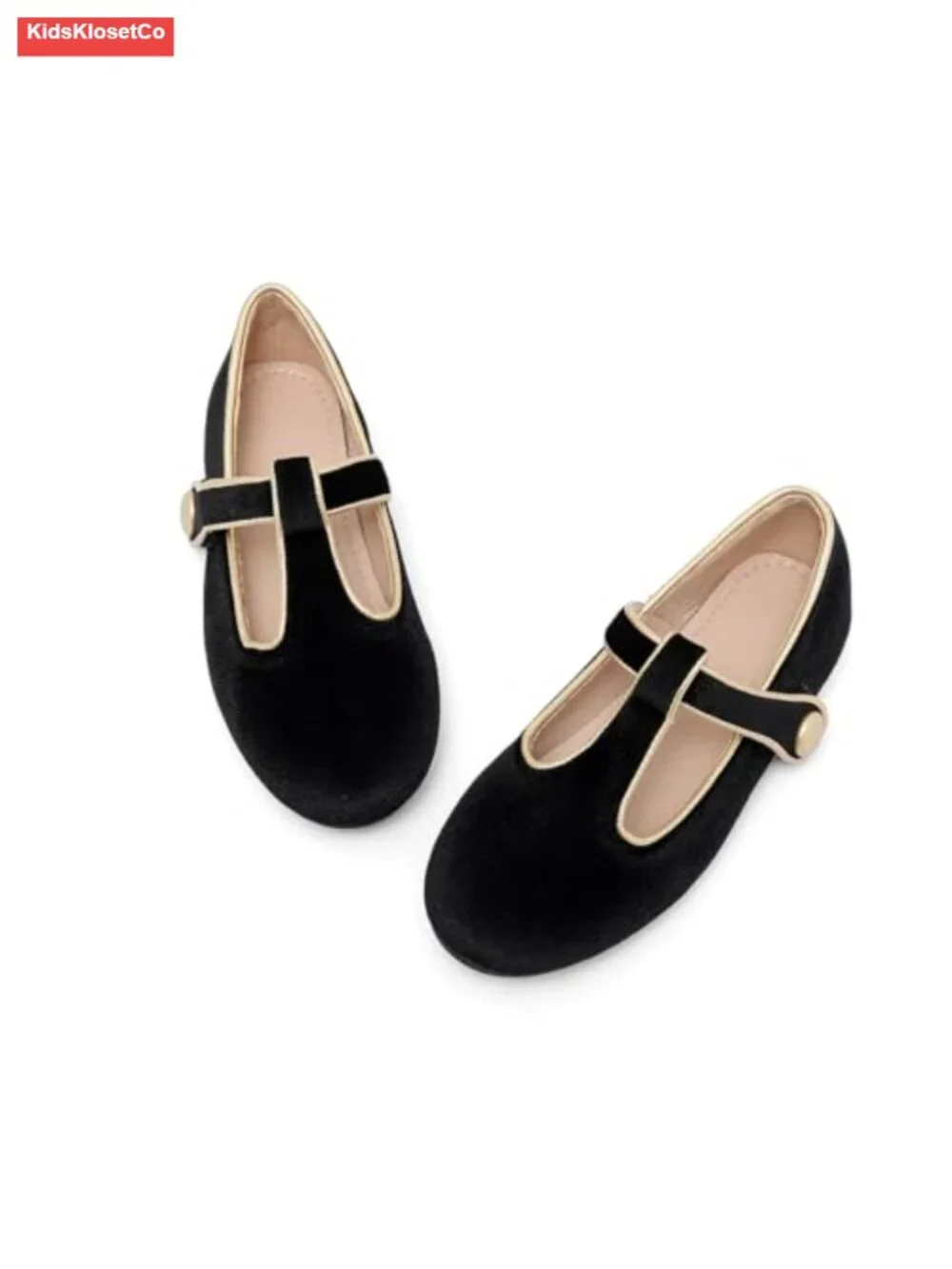 Toddler Ballet Mary Jane Flats with Magic Paste Closure, Faux Leather, Non-Slip